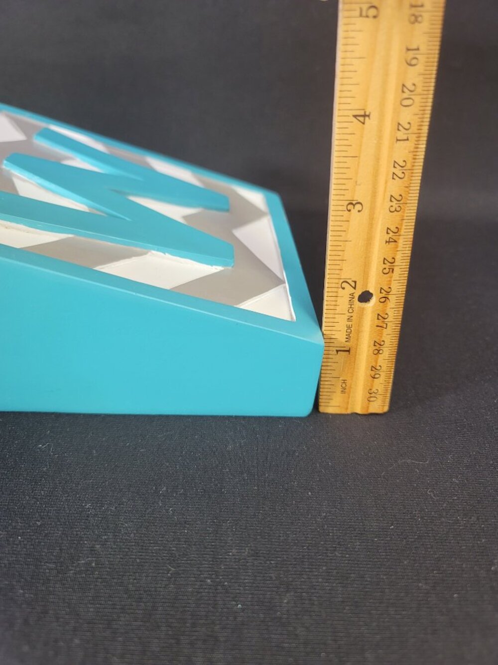 The Spring Shop Monogram W Aqua Chevron Decorative Block Spring 2014 - Picture 15 of 15